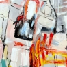 Quadro astratto su tela 100x100cm dipinto moderno multicolore Prynk Saldi