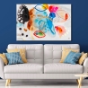 Quadro astratto geometrico 120x80cm dipinto moderno multicolore Nadiv Vendita