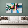 Quadro moderno astratto 120x70cm dipinto multicolore su tela Luma Vendita