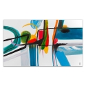 Quadro moderno astratto 120x70cm dipinto multicolore su tela Luma Promozione