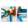 Quadro moderno astratto 120x70cm dipinto multicolore su tela Luma Promozione