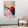 Quadro astratto moderno 80x120cm dipinto multicolore in rilievo Arket Vendita