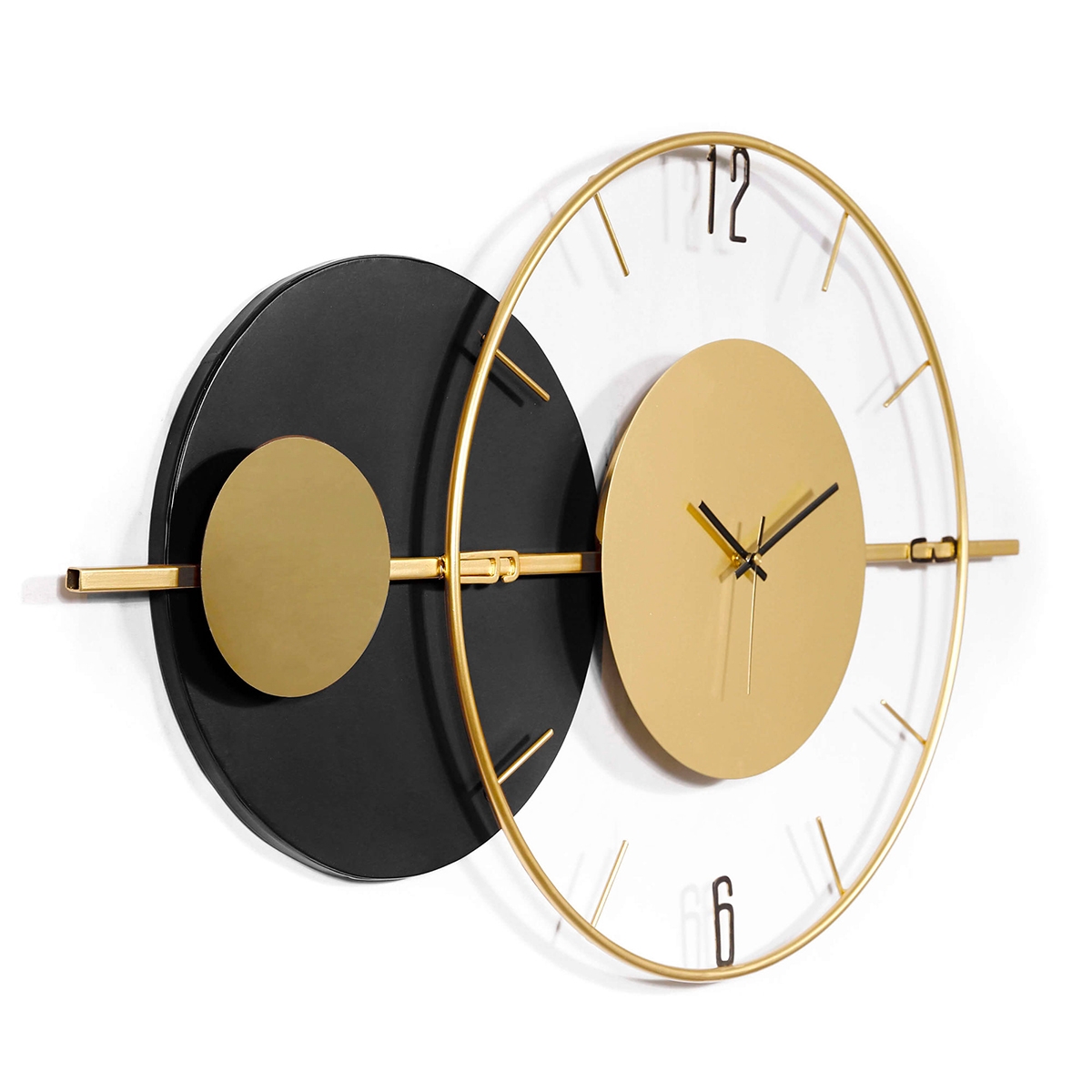 Orologio da parete 81x50cm design moderno metallo dorato Tempo