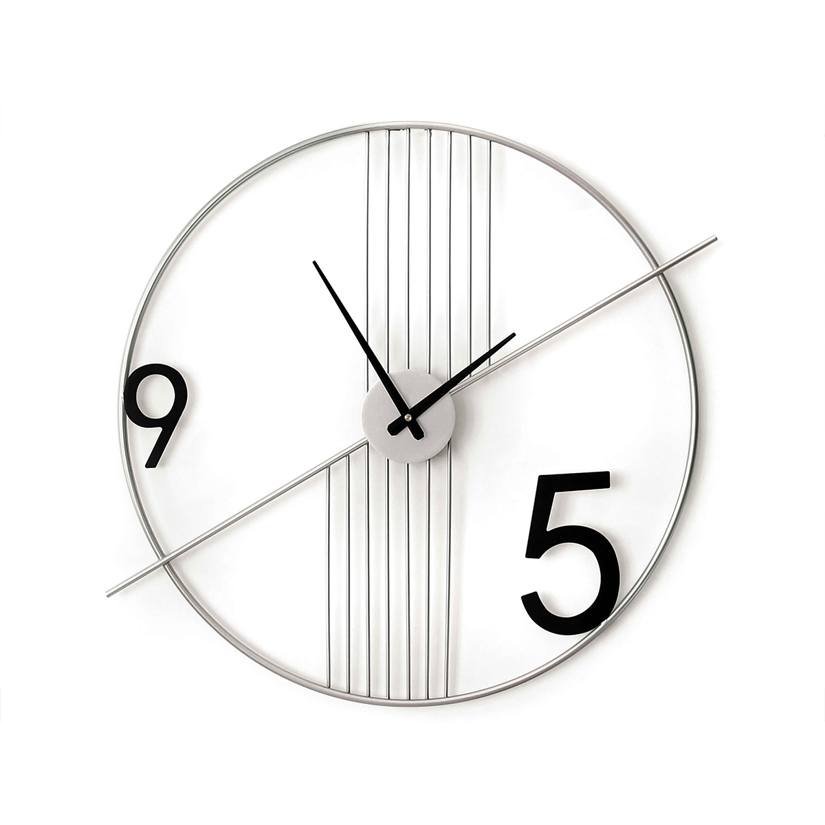 Orologio da parete design moderno minimal 65x60cm in metallo Rondo