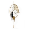 Orologio da parete 53x85cm con pendolo design moderno in metallo dorato Vira Offerta