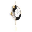 Orologio da parete moderno 46x77cm metallo dorato design geometrico Sfera Saldi