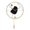 Orologio da parete moderno 42x67cm in metallo dorato con pendolo Bynok Promozione