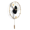 Orologio da parete moderno 42x67cm in metallo dorato con pendolo Bynok Saldi