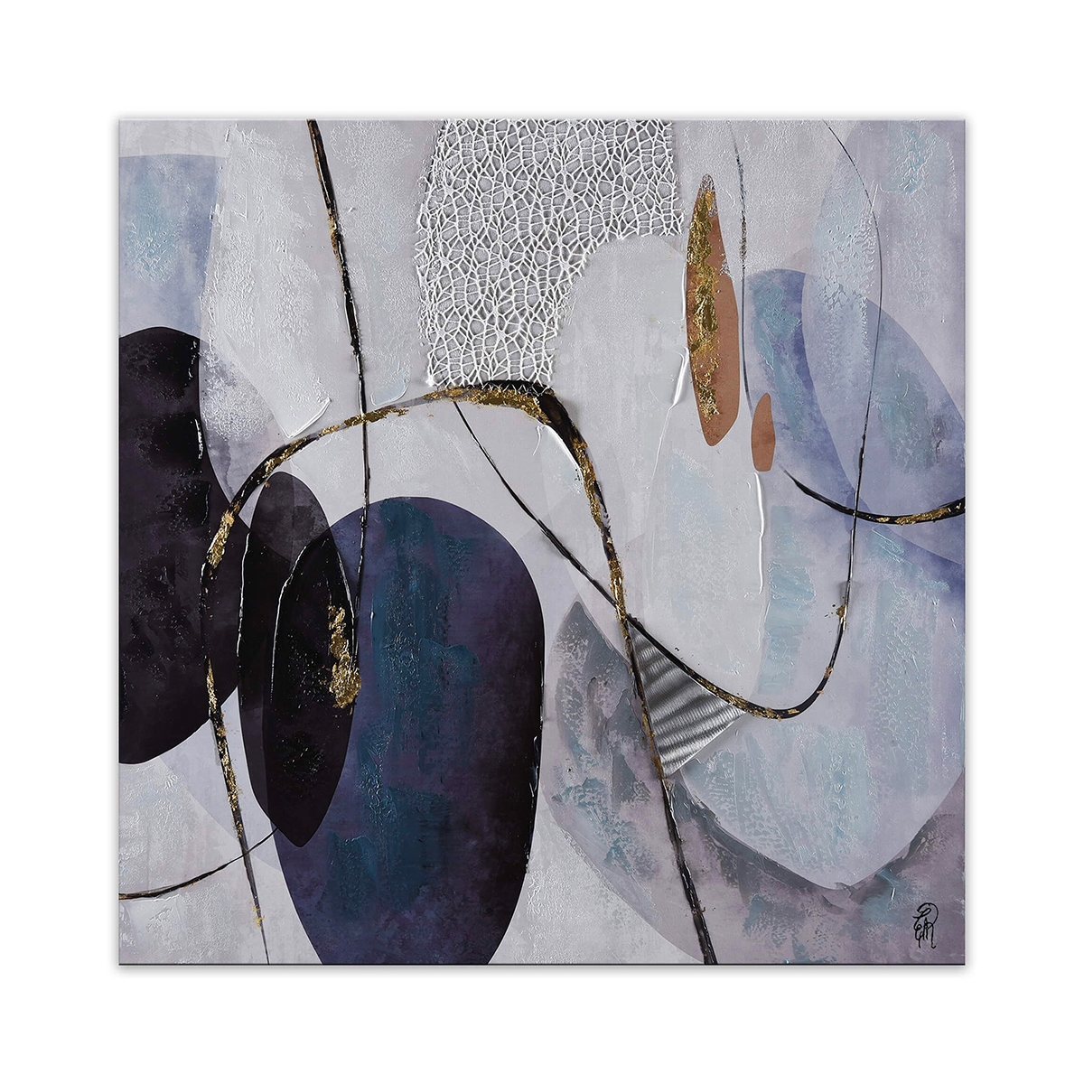 Quadro astratto moderno su tela 100x100cm decorazioni in rilievo Zorya