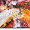 Quadro astratto 100x100cm stampa su tela decorazioni in rilievo Kanea Offerta
