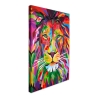 Quadro moderno stampa su tela 50x70cm leone pop art multicolore Zora Promozione