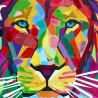Quadro moderno stampa su tela 50x70cm leone pop art multicolore Zora Offerta