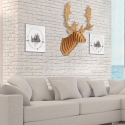 Decorazione da parete testa di renna puzzle 3D in legno MDF Fira Sconti