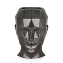 Vaso design in vetroresina effetto metallo volto femminile Ruzid-M Sconti