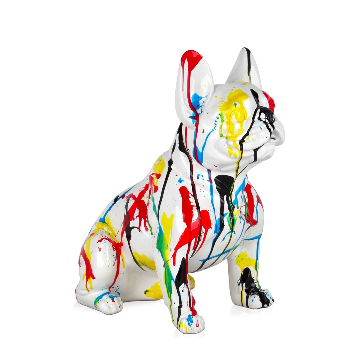 Scultura pop art bulldog francese statua in resina multicolore Forma XL Promozione