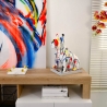 Scultura pop art bulldog francese statua in resina multicolore Forma XL Vendita