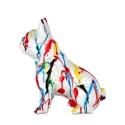 Scultura pop art bulldog francese statua in resina multicolore Forma XL Saldi