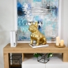 Scultura bulldog francese in resina dorata statua design moderno Forma-G Vendita