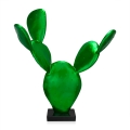 Scultura cactus in resina statua moderna verde metallizzato Roka Promozione