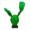 Scultura cactus in resina statua moderna verde metallizzato Roka Saldi