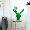 Scultura cactus in resina statua moderna verde metallizzato Roka Vendita