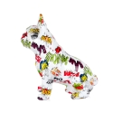 Scultura bulldog francese in resina multicolore statua pop art Forma-PA Sconti