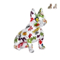 Scultura bulldog francese in resina multicolore statua pop art Forma-PA Promozione