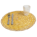 Set di 6 tovagliette tonde in paglia intrecciata Ø38cm Spiral Color 
