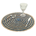 Set di 6 tovagliette tonde in paglia intrecciata Ø38cm Spiral Color 