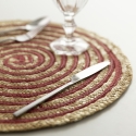Set di 6 tovagliette tonde in paglia intrecciata Ø38cm Spiral Color 