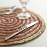 Set di 6 tovagliette tonde in paglia intrecciata Ø38cm Spiral Color 