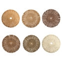 Set di 6 tovagliette tonde effetto paglia intrecciata Ø38cm Nature Promozione