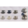 Set di 6 tazzine da caffè in gres 100ml con piattino e stand Victionary K Vendita
