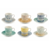 Set di 6 tazzine da caffè in porcellana con piattino 90ml Marea C Promozione