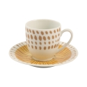 Set di 6 tazzine da caffè in porcellana con piattino 90ml Marea C Sconti
