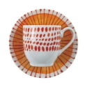 Set di 6 tazzine da caffè in porcellana con piattino 90ml Marea C 