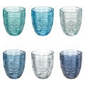 Set di 6 bicchieri acqua 265ml in vetro decoro arabescato Syrah Ocean Promozione