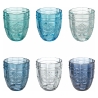 Set di 6 bicchieri acqua 265ml in vetro decoro arabescato Syrah Ocean Promozione