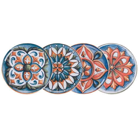 Set di 4 piatti pizza/da portata in porcellana Ø 33cm Le Maioliche Promozione