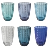Set di 6 bicchieri acqua in vetro con pois bianchi 300ml Kalahari Offerta