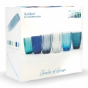 Set di 6 bicchieri acqua in vetro con pois bianchi 300ml Kalahari 