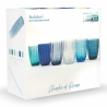 Set di 6 bicchieri acqua in vetro con pois bianchi 300ml Kalahari 