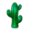 Scultura moderna cactus statua in resina verde metallizzato Grymt Promozione