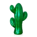 Scultura moderna cactus statua in resina verde metallizzato Grymt Saldi