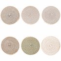 Set di 6 tovagliette tonde in paglia intrecciata Ø38cm Spiral Stone Promozione