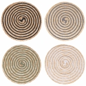 Set di 4 tovagliette tonde in paglia intrecciata Ø38cm Spiral Promozione