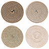 Set di 4 tovagliette tonde in paglia intrecciata Ø38cm Spiral Promozione