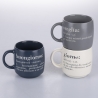 Set di 3 tazze mug in gres impilabili 350ml con scritte Victionary L Offerta