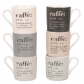 Set di 6 tazzine da caffè in porcellana con scritte 90ml Victionary Caffè Promozione
