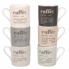Set di 6 tazzine da caffè in porcellana con scritte 90ml Victionary Caffè Promozione
